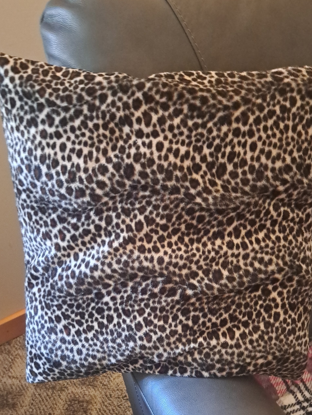 Leopard Print Decorative Throw Pillow - Brown and Cream